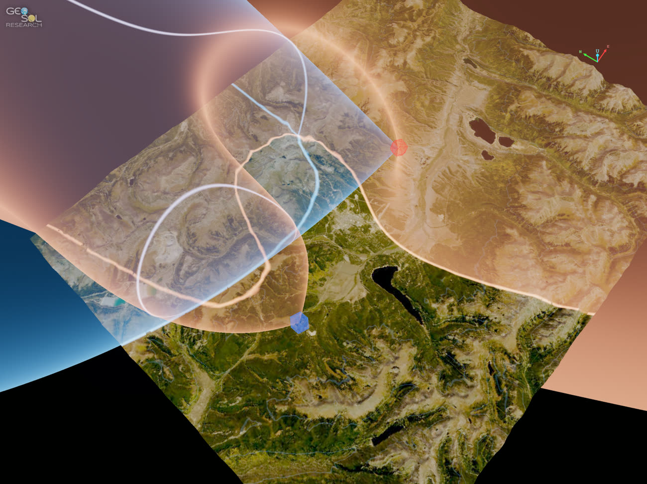 FDOA/FDOA surface and terrain intersections with full 6-DOF platforms